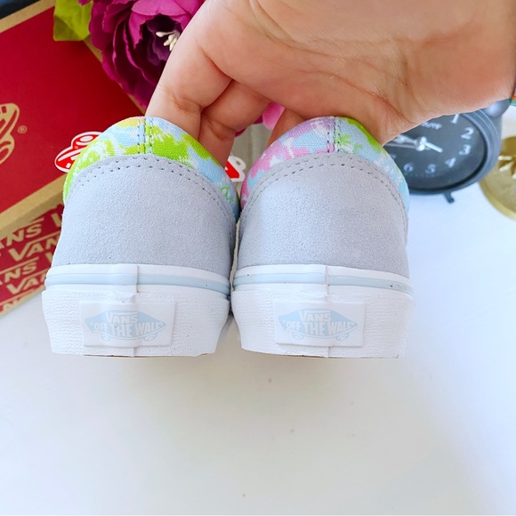 Vans | Kids Tie Dye Old Skool School V Shoe Skull Ballad Blue New 2.5 Girls - Picture 7 of 12